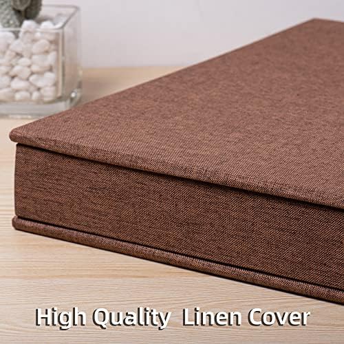 Large Photo Album Self Adhesive 4x6 5x7 3x5 8.5x11 Scrapbook Magnetic Album DIY Scrap Book Length 13 x Width 12.8 (Inches) 120 Sticky Pages Linen Cover DIY Photo Album (Brown) - Image 5