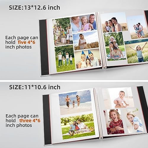 HoneyTolly Large Photo Album Self Adhesive, DIY Scrapbook Album for 4x6 8x10 10x12 Pictures, 60 Pages Linen Cover Memory Book, Ideal Gift for Family Wedding Baby Christmas Anniversary(White) - Image 6