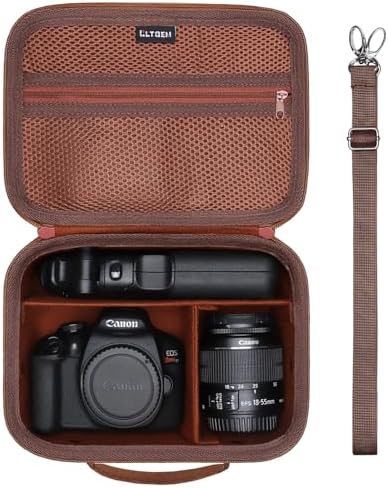 Small Camera Case Bag for Canon EOS Rebel T7/R50//R100 DSLR Camera Brown by LTGEM