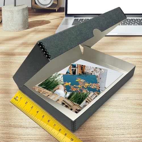 Golden State Art, Clamshell Archival Folio Storage Box 9x12, Gray - Image 3