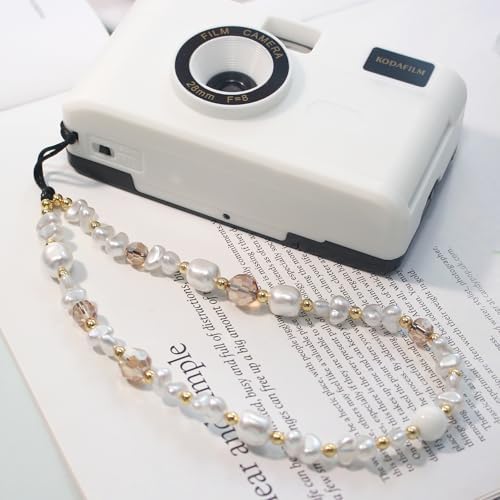 Beaded Camera Wrist Strap,Cute Phone Charm Decor,Pearl Bracelet Wrist Strap - Image 3