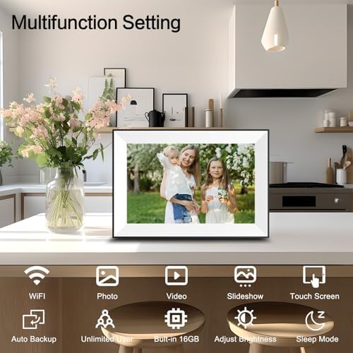 Frameo WiFi Digital Picture Frame 10.1 Inch, IPS HD Touch Screen Smart Electronic Photo Frame, Auto-Rotate Slideshow, Load Photos from Phone via App, Digital Picture Frames Gift for Family - Image 5