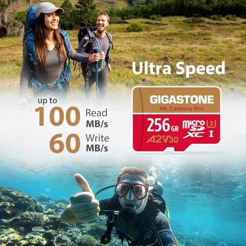 【5-Years Data Recovery】 GIGASTONE 256GB Memory Card 2 Pack 4K Pro Camera Compatible with GoPro Switch, Speed 100MB/s. A2 U3 V30 Micro SDXC Card with SD Adapter. - Image 2
