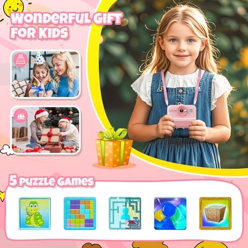 HiMont Kids Camera Instant Print, 1080P HD Instant Print Camera for Kids with 3 Rolls Print Paper & 32GB Card, Selfie Digital Camera for Kid, Ideal Kid Toys Gifts for Boys & Girls Age 3-14 (Pink) - Image 6