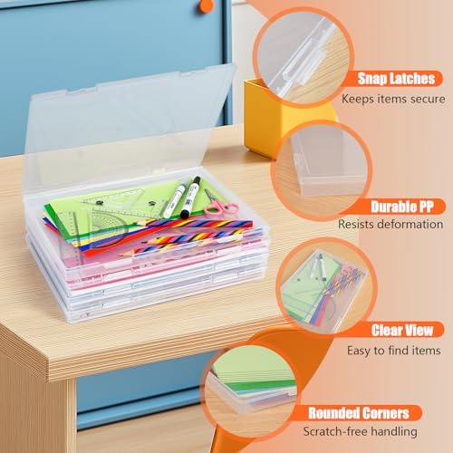 4 Pack Clear Photo Storage Box for 8 x 10 Photos, Pictures & A4 Paper - Image 2