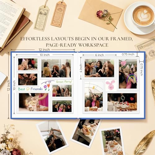 Vienrose Scrapbook Album 12x12 Inch Linen 420gsm Kraft 40 Pages Dark Blue - Image 3
