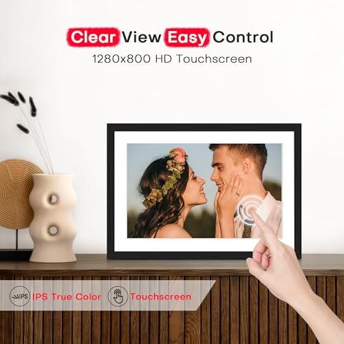 Frameo 10.1" Digital Picture Frame WiFi 32GB, Birthday Gifts for Mom, Women - Image 3