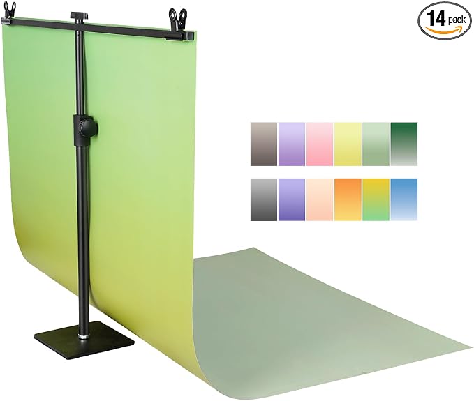 Yoocheese Photo Backdrop for Product Photography: 6pcs/12color Paper Background kit for Food Photos, Small Item Photoshoot - for Product Photographer & Content Creator (22x34inches New) by Yoocheese