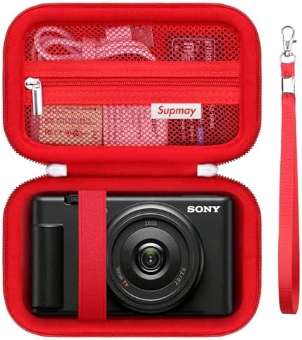 Hard Travel Case for Sony ZV-1, ZV-1F, ZV-1 II Digital Camera, Red by Supmay
