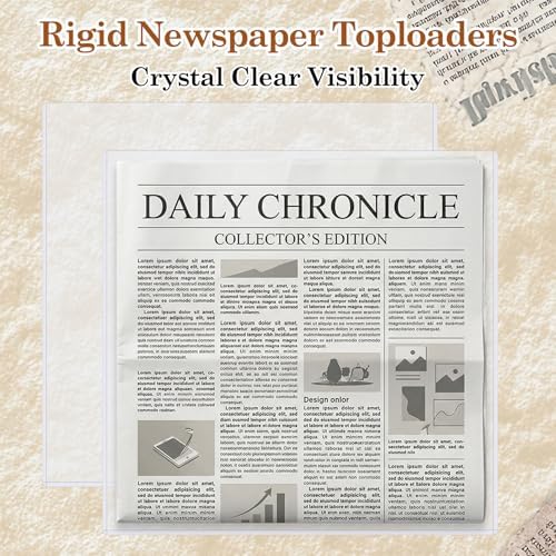 Klmnop 4 Pack Hard Newspaper Toploader Holders, 13" x 11" Rigid PVC Plastic Protector Sleeves, 4.5mm Thick Clear Loaders for Newspapers, Magazines, Comics, Photos - Image 4