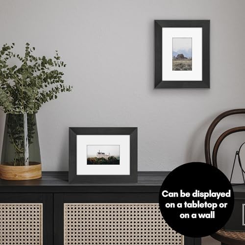 Americanflat 6x8 Picture Frame - Matted to 3x5 - Engineered Wood - Black - Image 4