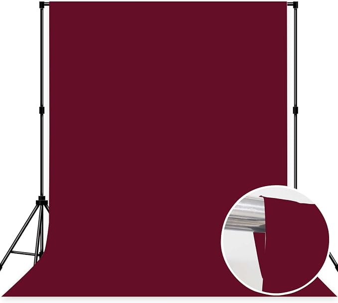 Wine Red Photo Backdrop Professional Photography Background Cloth 5x7ft | Seamless Design eliminates Wrinkle Portrait Photography Wedding Dark Theme Decorations - Image 2