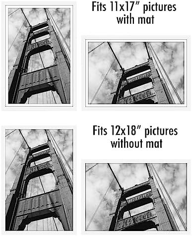 Americanflat 12x18 Poster Frame 5-Pack - Matted to 11x17 - White - Image 4