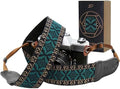 Padwa Lifestyle Mystic Green Embroidered Camera Strap - Double Layer Cowhide Ends,2" Cotton Vintage Camera Straps, Adjustable Neck & Shoulder Strap for All DSLR Cameras,Great Gift for Photographers by PadwaLifestyleCameraStrap