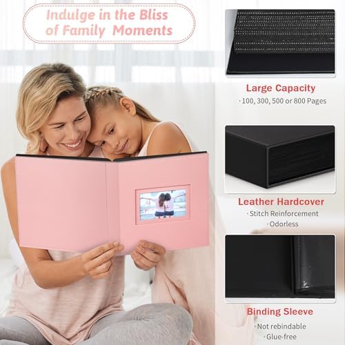 Popotop 4x6 Photo Album Holds 300 Pictures, Vegan Leather Hardcover - Image 4