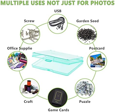 Photo Storage Box 5" x 7", 18 Inner Extra Large Photo Organizer Container, Plastic Craft Storage Box with Handle for Cards, Sticker, Seed, Scrapbooking, Craft, Classroom Supplies - Image 3