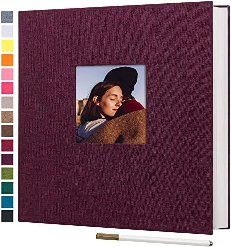 potricher Large Self Adhesive Photo Album 40 Pages, Linen cover, Purple by potricher