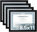 Egofine 8.5x11 Picture Frames Set of 4, Made of Solid Wood Covered by Plexiglass for Document,Diploma, Certificates and Degree, for Table Top Display and Wall Mounting Photo Frame Black by Egofine