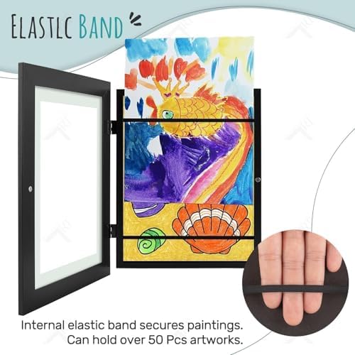 2 Pack 9x12 Front-Opening Kids Artwork Frames Changeable (Black) - Image 7