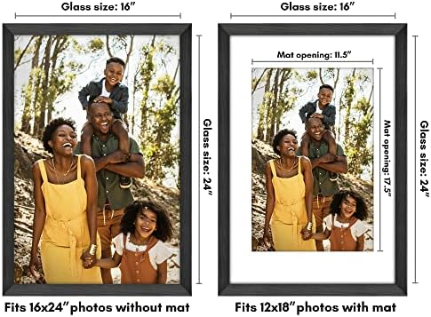 Americanflat 16x24 Poster Frame - Matted to 12x18 - Black - Image 2
