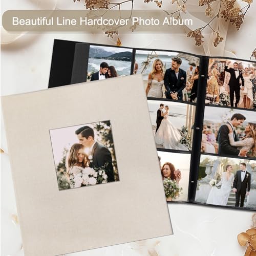 Artmag Fabric Photo Album 4x6 1000 Large Capacity for Family Wedding Anniversary Linen Album Holds 1000 Horizontal and Vertical Photos (1000 Pockets, Beige) - Image 4