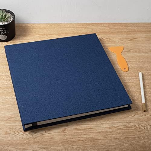 Large Photo Album Self Adhesive Scrapbook Album for 4×6 5×7 8×10 Pictures DIY Magnetic Linen Cover Album 60 Pages for Family Wedding Gifts with Metal Pen and Plastic Board - Image 6