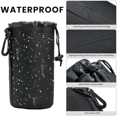 4 Pcs Camera Lens Bags Pouch,Camera Lens Holder,4 Sizes Protective Camera Lens Pouch Set With Drawstring Design(Small, Medium, Large, X Large) - Image 3