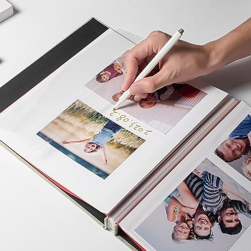 Large Photo Album Self Adhesive with Picture Display Window, DIY Scrapbook Album for 4x6 8x10 Pictures, 40 Pages Linen Cover Memory Book with Scraper and Metallic Pen(Grass Green) - Image 4