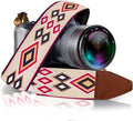 Art Tribute Camera Strap - Shoulder, Crossbody & Neck Camera Strap for Photographers, Fits All Cameras, Canon Nikon Sony Fujifilm, Padded Strap W/Quick Release, Embroidered Cotton & Leather Ends by ArtTribute