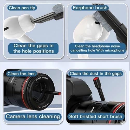 22 in 1 Precision Cleaning Kit – Professional Electronic Device Cleaning Tools for Phone, airPods Headset, Keyboards, Cameras, Laptop & More (Black) - Image 2