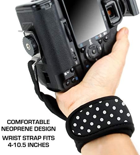 USA Gear DualGRIP Professional Grip Camera Hand Strap with Neoprene Design and Metal Plate - Compatible with Canon, Fujifilm, Nikon, Sony, and more DSLR, Mirrorless, Point & Shoot Cameras (Polka Dot) - Image 5