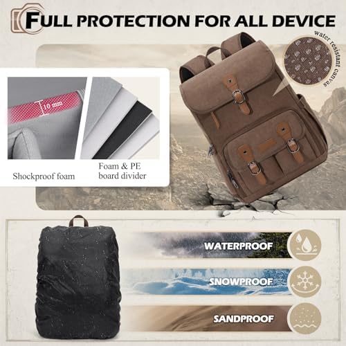 RAINSMORE Camera Backpack, DSLR SLR Mirrorless Camera Bag for Photographer - Image 7
