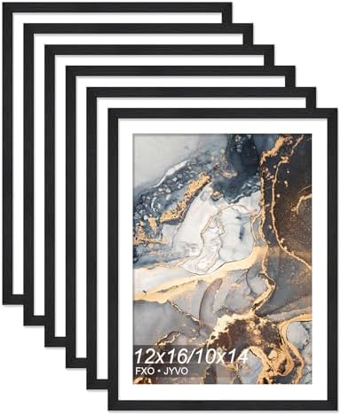 12x16 Frame Set of 6 for Diamond Art Painting 30x40cm Engineered Wood Black by Fxojyvo