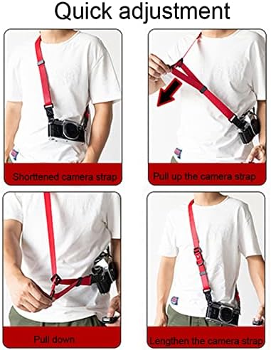 Camera Strap, Quick Adjustable Shoulder Sling Camera Neck Shoulder Strap for All Micro Single and DSLR Camera Dark Grey - Image 2