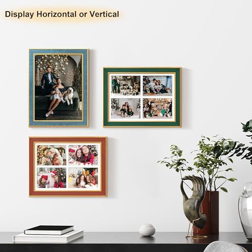 Suede 11x15 Picture Frame Display 4 Opening 5x7 Picture Frames Collage Wall Decor with Mat,Multi Photo Frame for Plexiglass,Wall Decor,1Pack,Blue - Image 6
