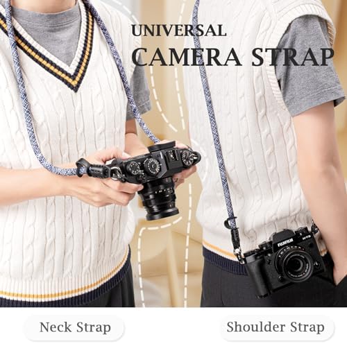VOVMOEYA Nylon Braided Camera Rope Strap, Camera Neck Shoulder Strap with O-Ring for DSLR & Mirrorless Camera - Image 4