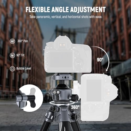 NEEWER LITETRIP LT07 61" Aluminum Travel Tripod for Camera - Image 6