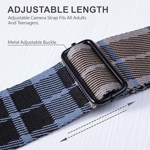 Padwa Lifestyle Extra Long Adjustable Camera Strap for Photographers - 2" Wide Full Grain Cowhide Leather Ends Camera Straps with Quick Release for All Cameras,Binoculars(Twill Blue) - Image 5