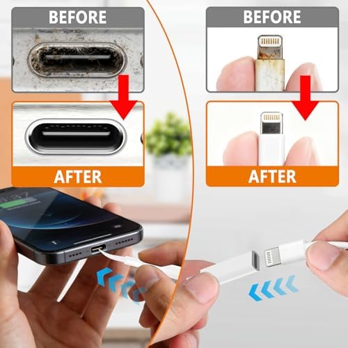 Cell Phone Cleaning Kit, iPhone Cleaning Kit for Charging Port Cleaner Keyboard Cleaning Kit for Airpods/Android/USB C/Earbuds/Laptop/iPad/Camera Lens with Stylus Pen (White, Brush Refill) - Image 4