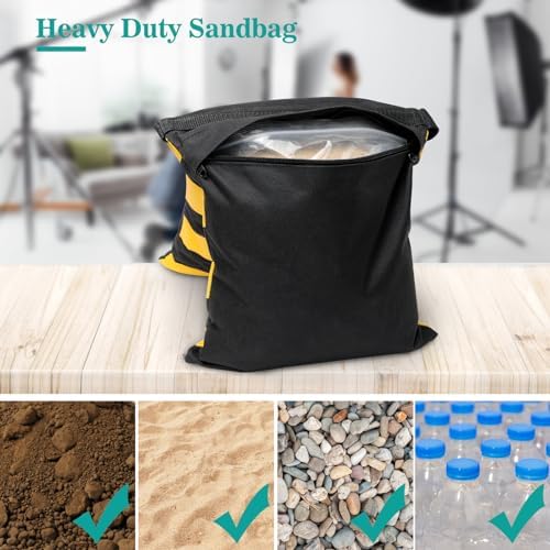 4 Packs Yellow Sandbag Weight Bags for Light Photography Video Equipment - Image 2