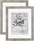 Califortree Grey Wooden 11x14 Picture Frame Set of 2 - Display Photos 8x10 with Mat or 11x14 Without Mat, Wall Mounting Frames by Califortree