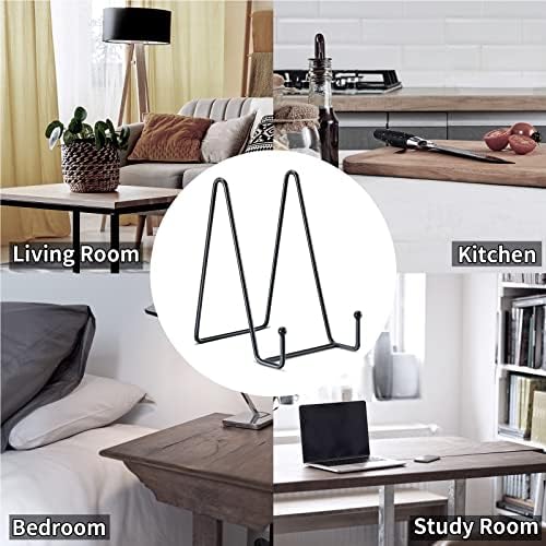 Kruodop 10 Pack Plate Stands for Display, 6 Inch Plate Holder Display Stand, Metal Frame Holder Stands for Book, Pictures, Photo Easel, Tabletop Art - Image 7