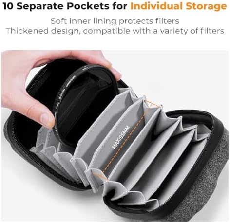 K&F CONCEPT 10 in 1 Lens Filter Case, Filter Bag Up to 95mm - Image 2
