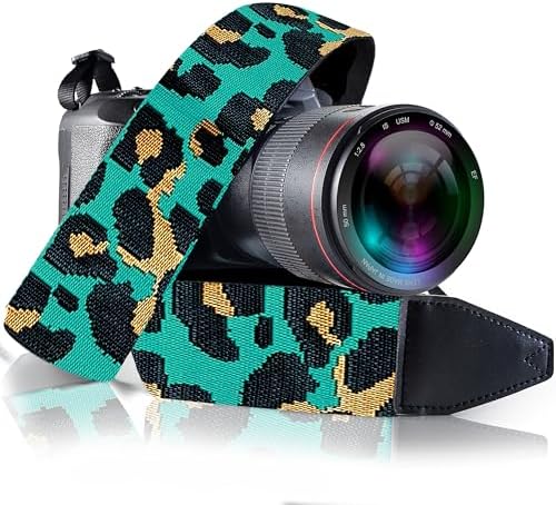 Art Tribute Camera Strap - Shoulder, Crossbody & Neck Camera Strap for Photographers, Fits All Cameras, Canon Nikon Sony Fujifilm, Padded Strap W/Quick Release, Embroidered Cotton & Leather Ends by ArtTribute