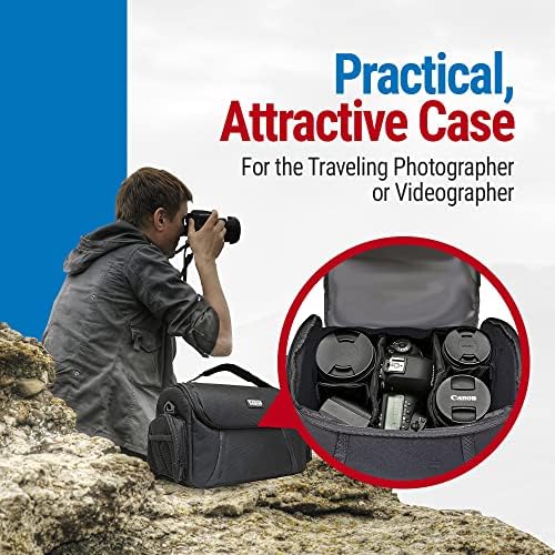 Vidpro DSLR and Video Camera Gadget Bag - Large Protective Case Includes Padded Dividers Handle and Shoulder Strap Compatible with Most Camera Brands Fits 1-2 DSLR Cameras 4 Lenses and Accessories - Image 6