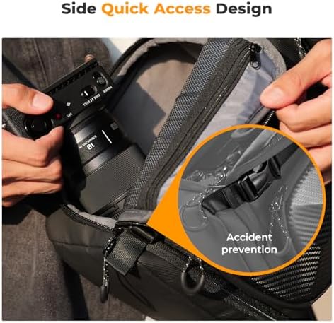 K&F CONCEPT Hardshell Camera Sling Bag, 10L EVA Case with Tripod Holder - Image 6