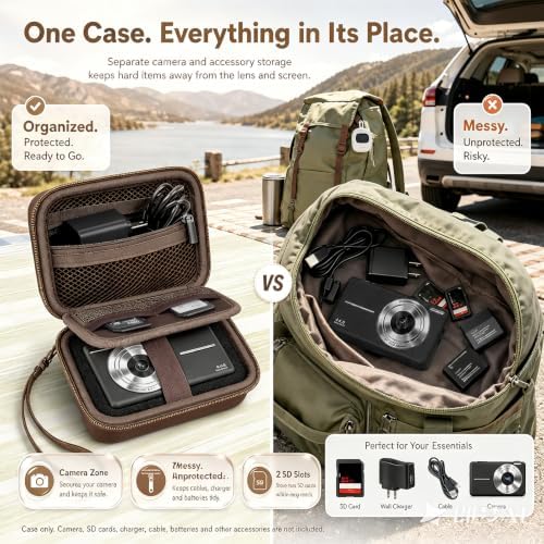 Comecase Camera Case for Kodak PIXPRO FZ55/FZ45, Coffee Brown - Image 5