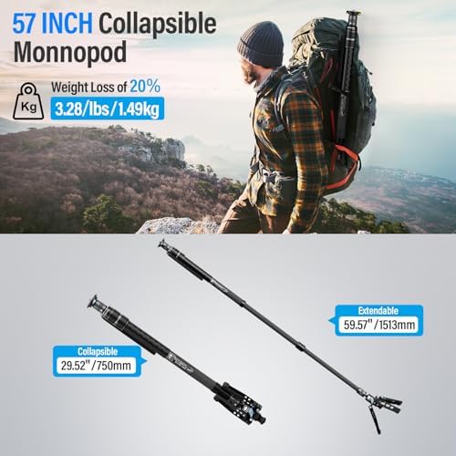 SIRUI SVM-145 Carbon Fiber Rapid Monopod, One-Step Height Adjust, 57" - Image 4