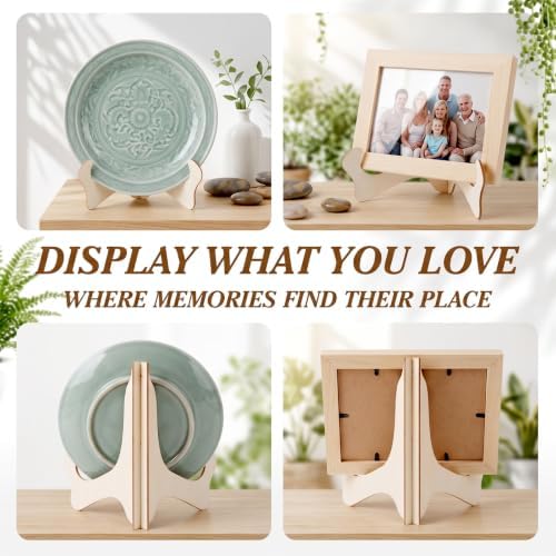RattanView 6" 24 Pcs Wooden Plate Stands for Display Picture Holder Stand - Image 4