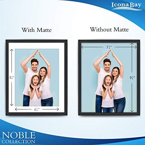 Icona Bay 8x10 Picture Frames (Black, 6 Pack), Modern Professional Frame Set, Noble Collection - Image 3